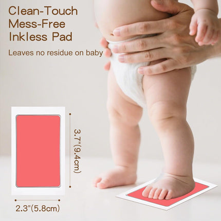 Kit Completo de Huellas para Bebés y Mascotas 4 Piezas – Almohadilla de Tinta Sin Tinta, Limpia y Segura para Huellas Memorables, Sin Burbujas ni Manchas, Incluye 16 Tarjetas Blancas (Negro Ópaco)
