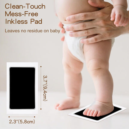 Kit Completo de Huellas para Bebés y Mascotas 4 Piezas – Almohadilla de Tinta Sin Tinta, Limpia y Segura para Huellas Memorables, Sin Burbujas ni Manchas, Incluye 16 Tarjetas Blancas (Negro Ópaco)