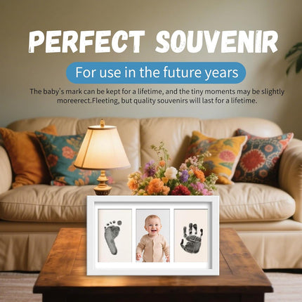 Kit Completo de Huellas para Bebés y Mascotas 4 Piezas – Almohadilla de Tinta Sin Tinta, Limpia y Segura para Huellas Memorables, Sin Burbujas ni Manchas, Incluye 16 Tarjetas Blancas (Negro Ópaco)